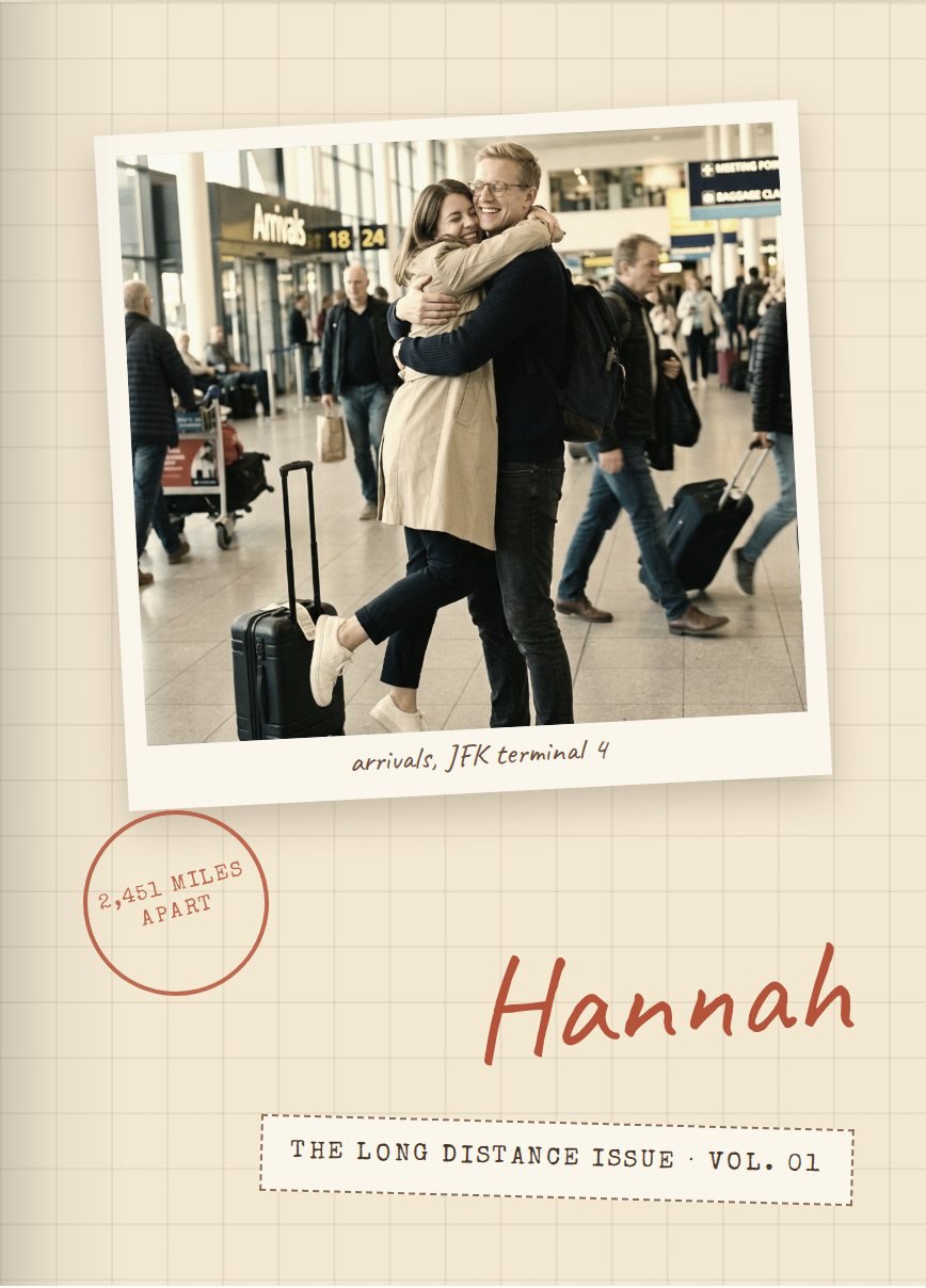 Long distance sample magazine cover, Vintage template